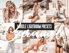 Load image into Gallery viewer, 12 MOBILE LIGHTROOM PRESETS CARAMEL